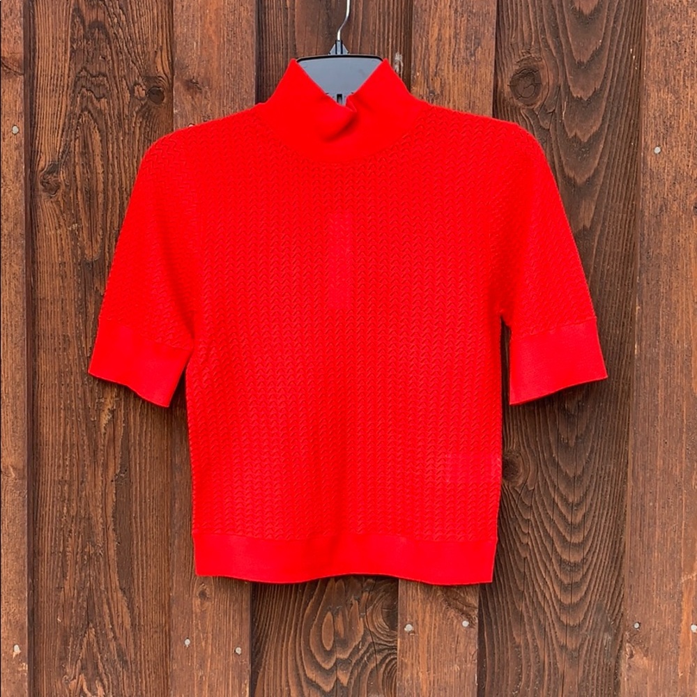 Alice + Olivia Lanie Highneck Tee Cherry